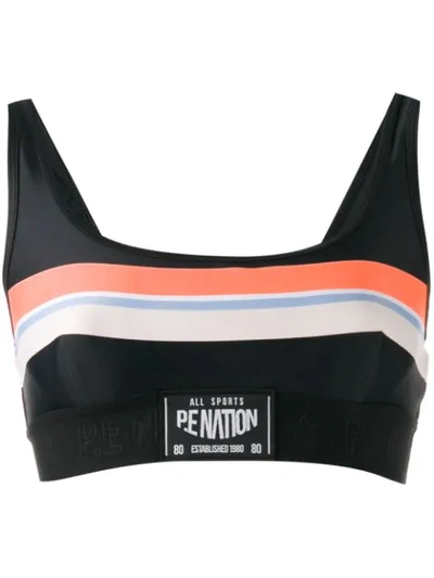 P.e Nation Logo Print Cropped Top In Black