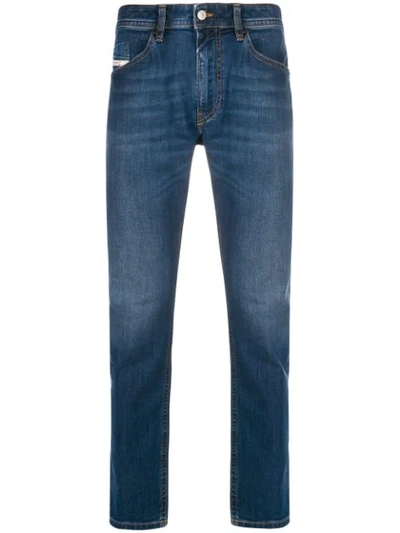 Diesel Mid-rise Straight-leg Jeans In Blue