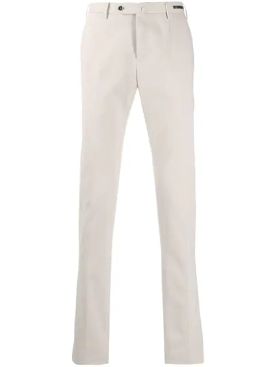 Pt01 Slim-fit Chino Trousers In White