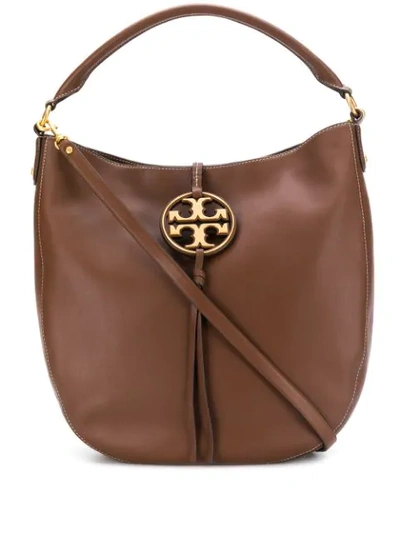Tory Burch Logo Plaque Tote In Brown