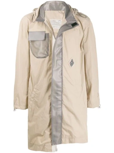 A-cold-wall* Hooded Trench Coat In Neutrals