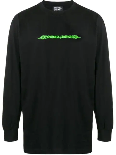 Andrea Crews Logo Print Sweatshirt In Black