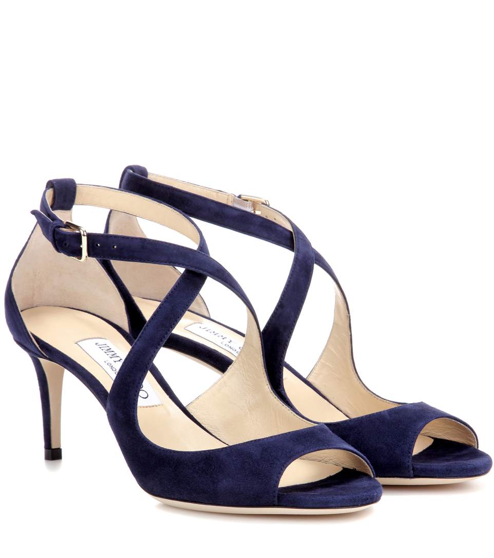Jimmy Choo Emily 65 Suede Sandals In Eavy | ModeSens