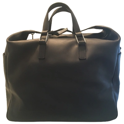 Pre-owned Lancel Leather Travel Bag In Black