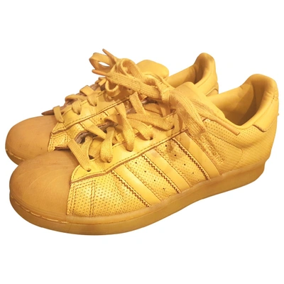 Pre-owned Adidas X Pharrell Williams Leather Low Trainers In Yellow