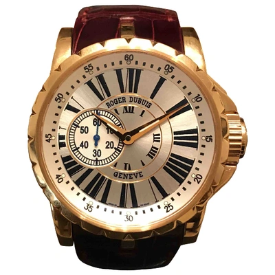 Pre-owned Roger Dubuis Pink Gold Watch In Burgundy