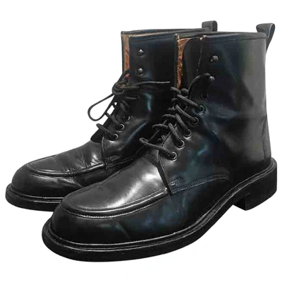 Pre-owned Gucci Leather Boots In Black