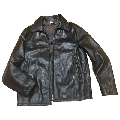 Pre-owned Versace Leather Jacket In Brown