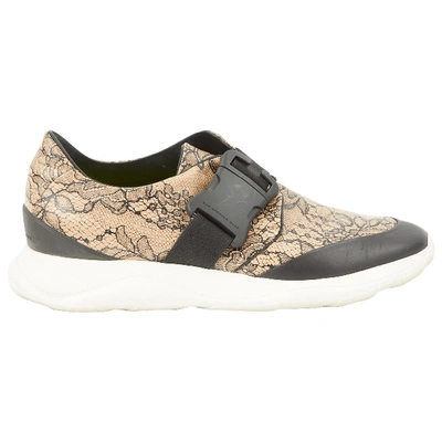 Pre-owned Christopher Kane Leather Low Trainers In Beige