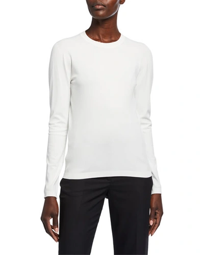 Max Mara Livorno Jersey Long-sleeve Top In White