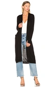 Halston Heritage Long Open-front Duster Cardigan W/ Sash In Black
