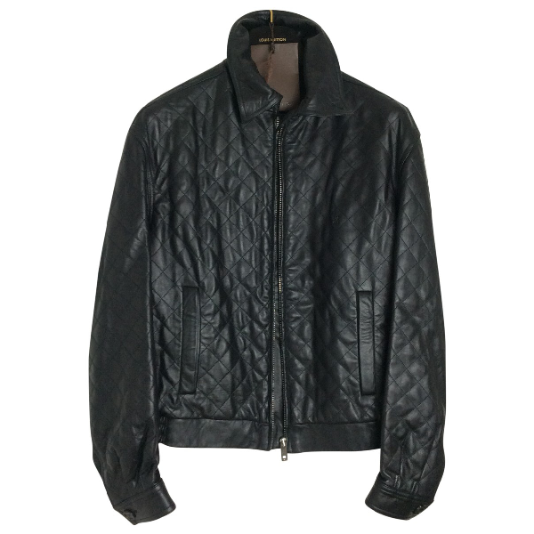 Pre-owned Louis Vuitton Black Leather Coat | ModeSens