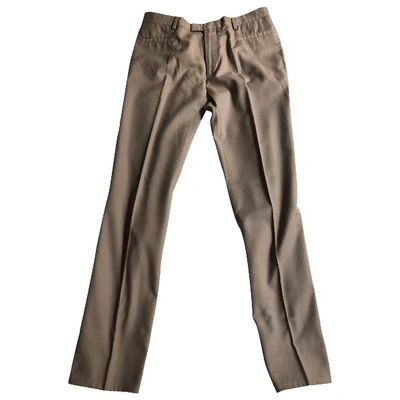Pre-owned Costume National Wool Trousers In Ecru