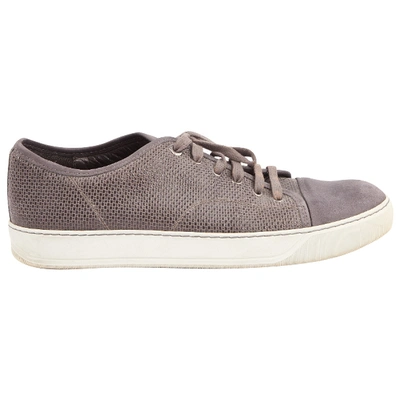 Pre-owned Lanvin Leather Low Trainers In Grey