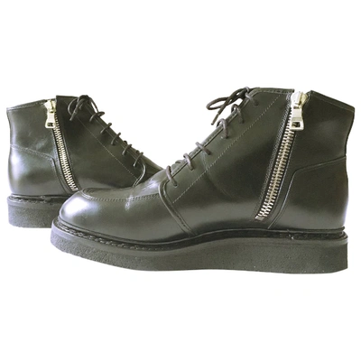 Pre-owned Balmain Leather Boots In Black