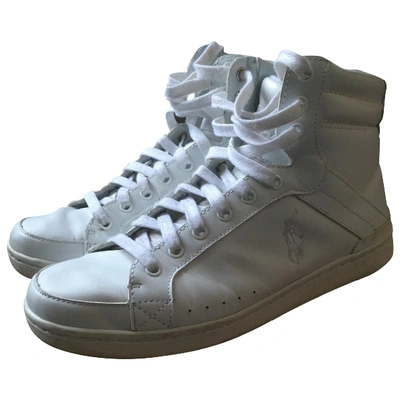 Pre-owned Polo Ralph Lauren Leather High Trainers In White
