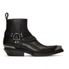 Balenciaga Santiag Leather Heeled Ankle Boots In Black