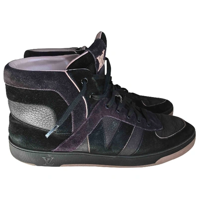 Pre-owned Louis Vuitton Leather High Trainers In Purple