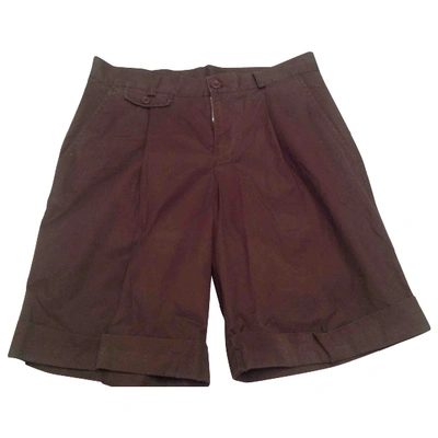 Pre-owned Lacoste Brown Cotton Shorts In Khaki
