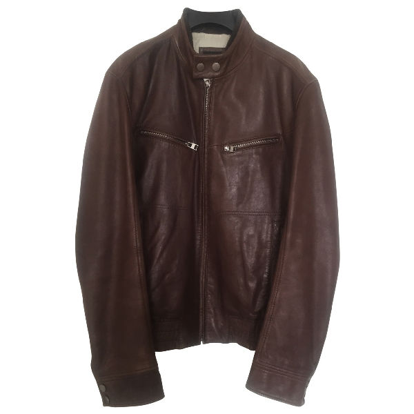 Pre-owned Hugo Boss Brown Leather Jacket | ModeSens