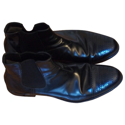 Pre-owned Prada Patent Leather Boots In Black