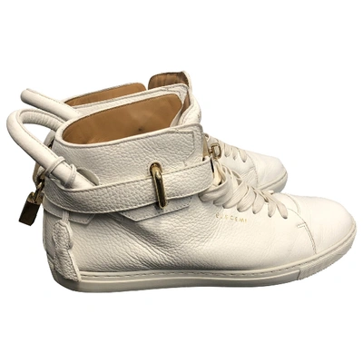 Pre-owned Buscemi Leather High Trainers In White