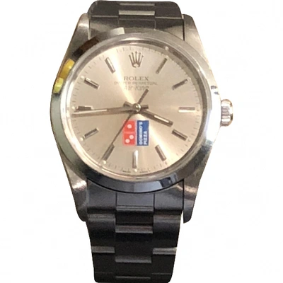 Pre-owned Rolex Air King Silver Steel Watch