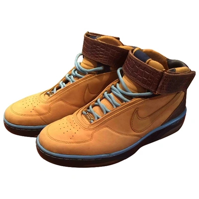 Pre-owned Nike Air Force 1 High Trainers In Camel