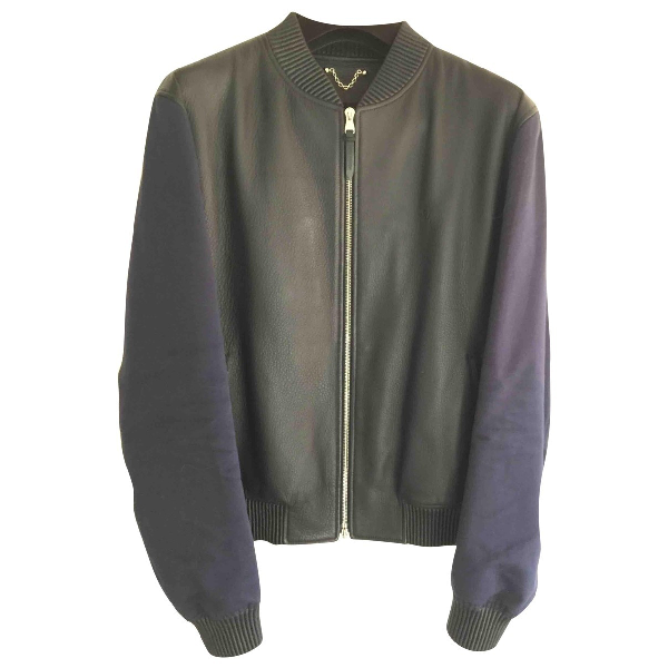 Pre-owned Louis Vuitton Blue Leather Jacket | ModeSens