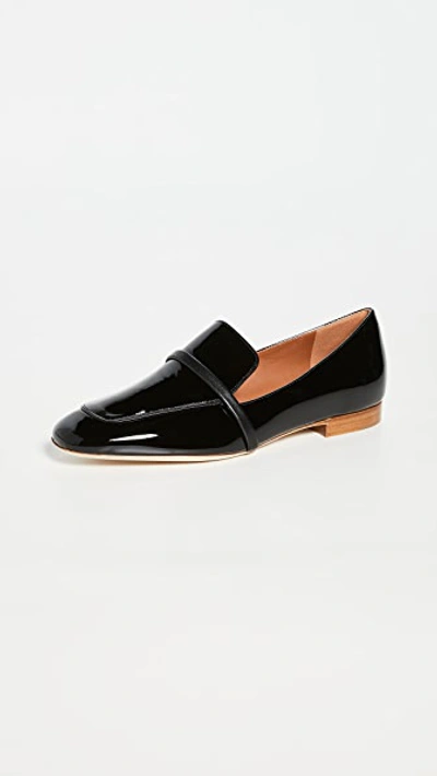 Malone Souliers Jane Flat Patent Leather Loafers In Black/black