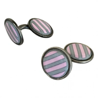 Pre-owned Dior Grey Metal Cufflinks