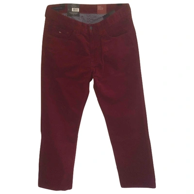 Pre-owned Tommy Hilfiger Velvet Trousers In Red
