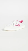 Tretorn Nylite 39 Plus Neon Snake-print Sneakers In Ivory/hot Pink