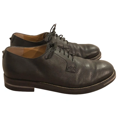 Pre-owned Valentino Garavani Leather Lace Ups In Black