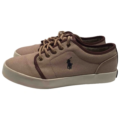 Pre-owned Polo Ralph Lauren Cloth Low Trainers In Beige