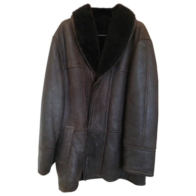 Pre-owned Valentino Leather Coat In Brown
