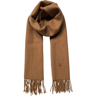 Pre-owned Polo Ralph Lauren Wool Scarf & Pocket Square In Camel