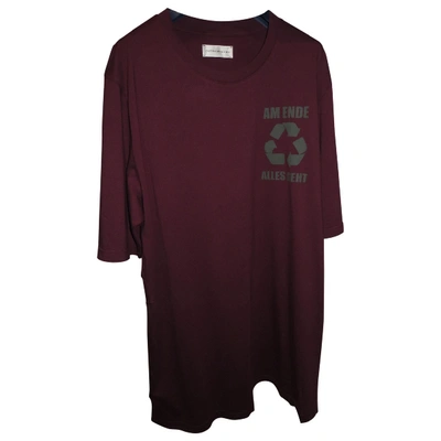 Pre-owned Faith Connexion Burgundy Cotton T-shirt