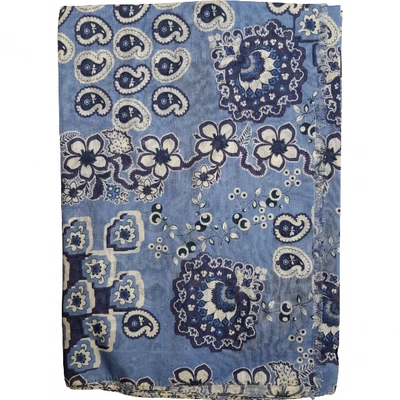 Pre-owned St Dupont Silk Scarf & Pocket Square In Blue