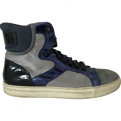 Pre-owned Lanvin Leather High Trainers In Blue