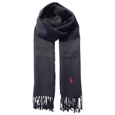 Pre-owned Polo Ralph Lauren Wool Scarf & Pocket Square In Black
