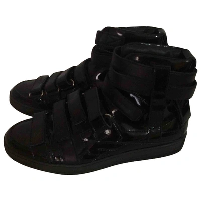 Pre-owned Dior Lumiã¨re De Nord Patent Leather High Trainers In Black