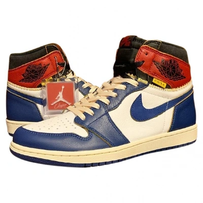 Pre-owned Jordan 1  Leather Sandals In Blue
