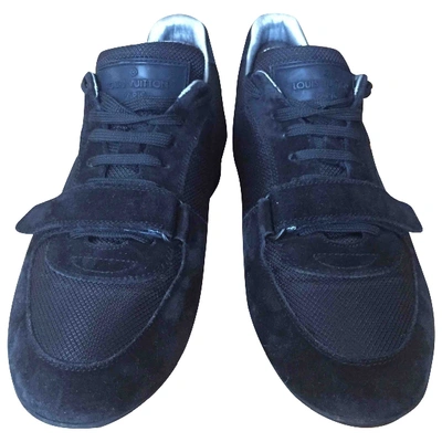 Pre-owned Louis Vuitton Cloth Low Trainers In Black