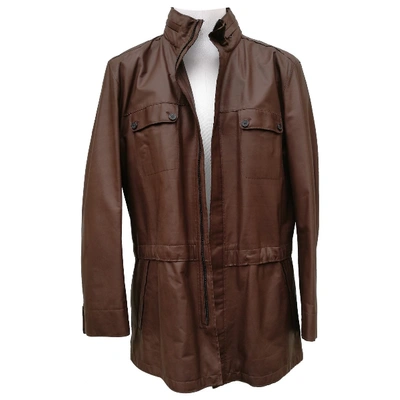 Pre-owned Lanvin Leather Vest In Brown