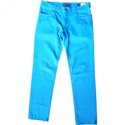 Pre-owned Trussardi Trousers In Blue