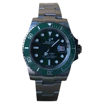 Pre-owned Rolex Submariner Green Steel Watch