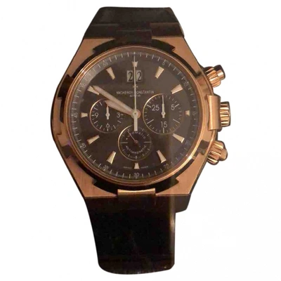 Pre-owned Vacheron Constantin Overseas Black Pink Gold Watch
