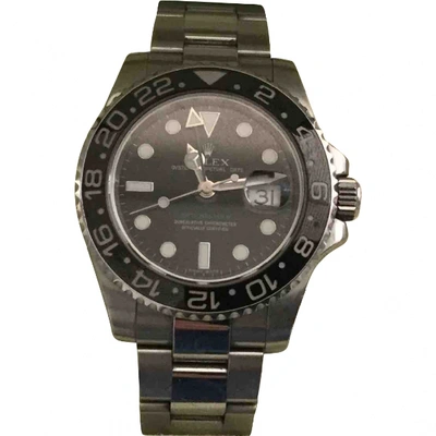 Pre-owned Rolex Gmt-master Ii Metallic Steel Watch