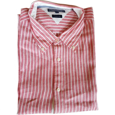 Pre-owned Tommy Hilfiger Linen Shirt In Red